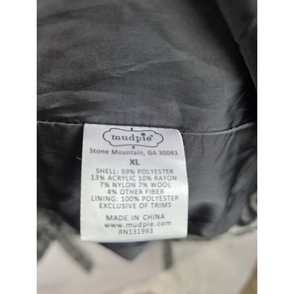 Mud Pie Womens Jacket Size XL Gray Snow Leopard Print Wool Blend Winter Coat - Picture 14 of 16